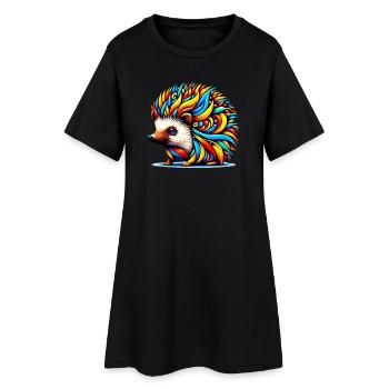 Hérisson - Robe T-shirt Femme - noir - Devant