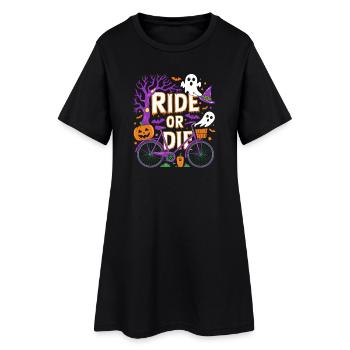 Halloween Bike Ride Spirit Design - Women’s T-Shirt Dress - black - Front