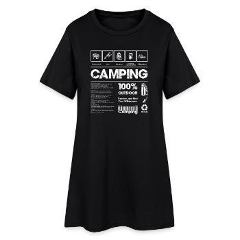 Camping en plein air - Robe T-shirt Femme - noir - Devant
