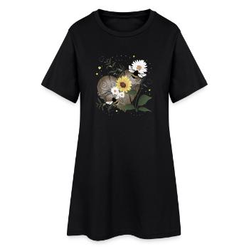 Hummel Herz Holz Blüten - Frauen T-Shirt-Kleid - Schwarz - Vorne
