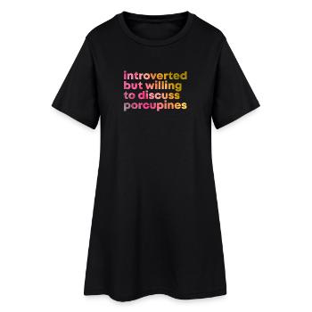 porc-épic - Robe T-shirt Femme - noir - Devant