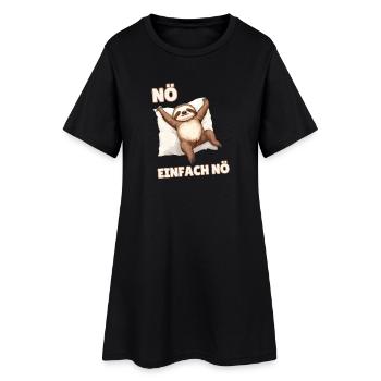 Faultier Nö Einfach Nö Lustiger Faulenzer Spruch - Frauen T-Shirt-Kleid - Schwarz - Vorne