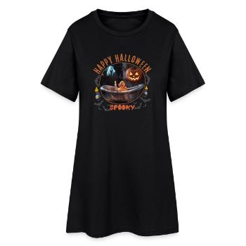 Spooky Halloween Bath Scene - Women’s T-Shirt Dress - black - Front