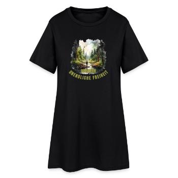 Unendliche Freiheit - Frauen T-Shirt-Kleid - Schwarz - Vorne