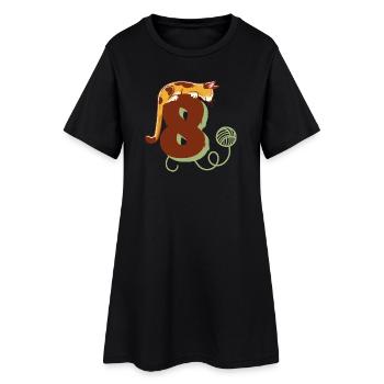 Cat Number 8 - Women’s T-Shirt Dress - black - Front