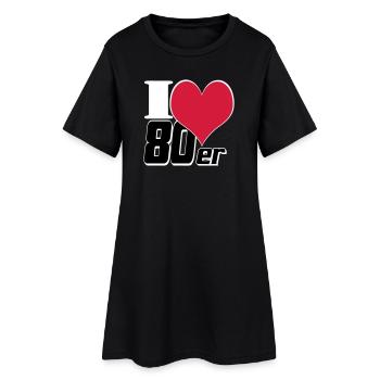 80s Party Retro Fun Shirt, chemise à thème des années 80 (25) - Robe T-shirt Femme - noir - Devant