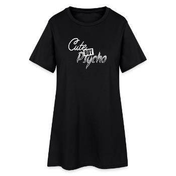 Mignon mais psycho Mignon mais fou Cadeau Girls - Robe T-shirt Femme - noir - Devant