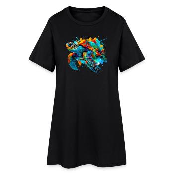 Tortue - Robe T-shirt Femme - noir - Devant