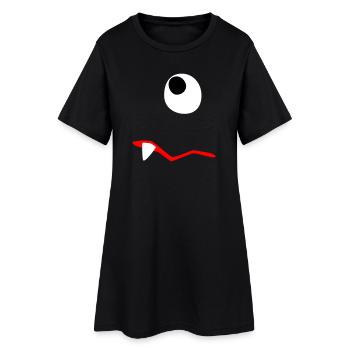 Monster Halloween traurig Comic Zombie Zahn Zyklop - Frauen T-Shirt-Kleid - Schwarz - Vorne