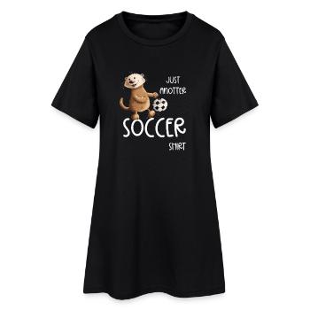 Drollige Otter Spielt Fußball Spruch - Frauen T-Shirt-Kleid - Schwarz - Vorne