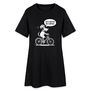 Bicycle Life Better Slogan Design - Robe T-shirt Femme - noir - Devant