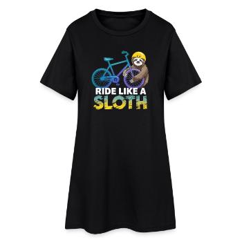 Sloth Biker with Helmet - Women’s T-Shirt Dress - black - Front