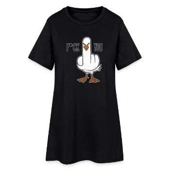 Stinkefinger Huhn Spruch - Frauen T-Shirt-Kleid - Schwarz - Vorne