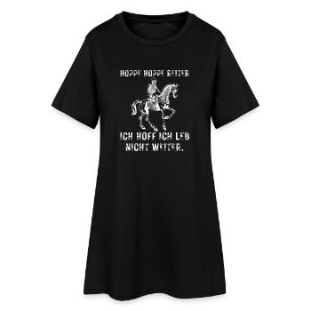Hopp Reiter Motiv Spruch - Frauen T-Shirt-Kleid - Schwarz - Vorne