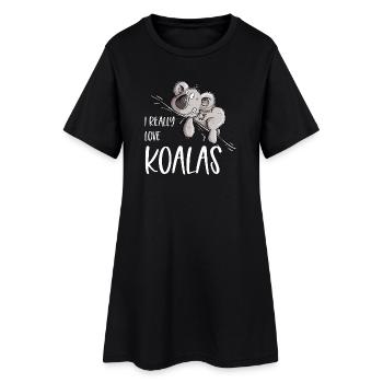 J’aime vraiment Koalas Koala Bear - Robe T-shirt Femme - noir - Devant