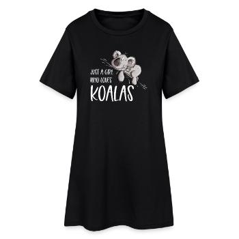 Juste une fille qui aime les koalas Koala Bear - Robe T-shirt Femme - noir - Devant