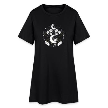 Ornements de harpe au clair de lune - Robe T-shirt Femme - noir - Devant