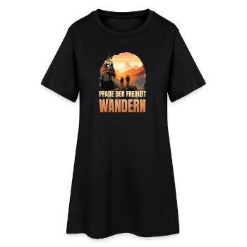 Pfade der Freiheit - Frauen T-Shirt-Kleid - Schwarz - Vorne