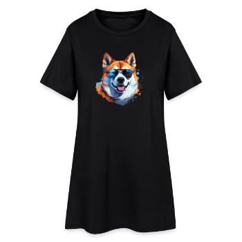 Akita Inu avec lunettes de soleil - Robe T-shirt Femme - noir - Devant