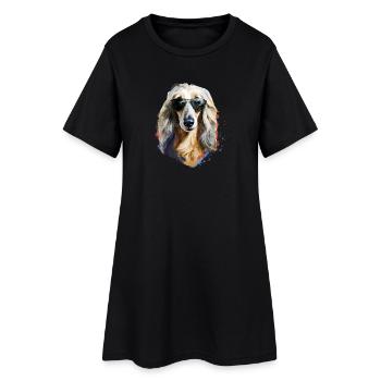 Lévrier afghan avec lunettes de soleil - Robe T-shirt Femme - noir - Devant