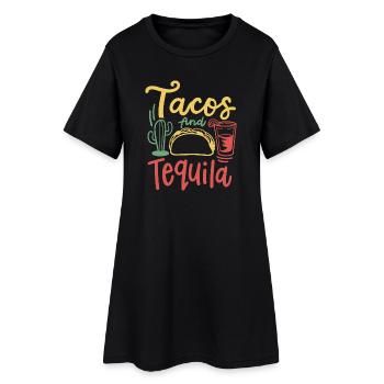 Tacos Tequila Cinco de Mayo mexikanisch - Frauen T-Shirt-Kleid - Schwarz - Vorne