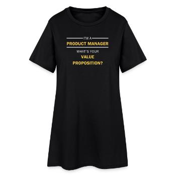 Proposition de valeur du chef de produit - Robe T-shirt Femme - noir - Devant