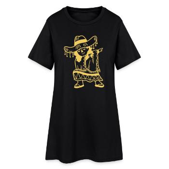 Dabbing Mexikanisches Mädchen Cinco De Mayo - Frauen T-Shirt-Kleid - Schwarz - Vorne