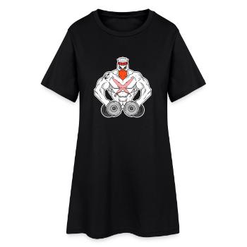 Sport Sportlich Fitness Möwe Nordsee - Frauen T-Shirt-Kleid - Schwarz - Vorne