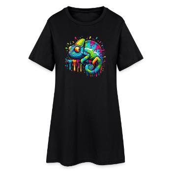 Caméléon - Robe T-shirt Femme - noir - Devant