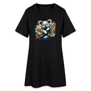 Koala - Robe T-shirt Femme - noir - Devant