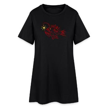 Ein Laternen Fisch - Frauen T-Shirt-Kleid - Schwarz - Vorne