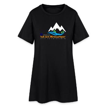 Minicamper Bergwanderer Motiv - Frauen T-Shirt-Kleid - Schwarz - Vorne