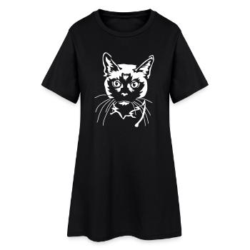 Chat siamois « Black Edition » - Robe T-shirt Femme - noir - Devant