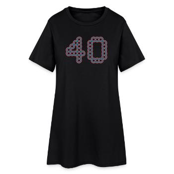 40. 40 ANS. 40e ANNIVERSAIRE. ANNIVERSAIRE 40 ANS. - Robe T-shirt Femme - noir - Devant