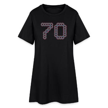 70. 70 JAHRE. 70-JÄHRIGES JUBILÄUM. 70-JÄHRIGES JUBILÄUM. - Frauen T-Shirt-Kleid - Schwarz - Vorne