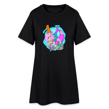 Numéro 1 Numéro Un - Motif Sirène - Robe T-shirt Femme - noir - Devant