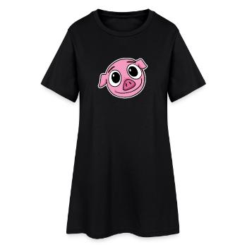 Tête de cochon - Robe T-shirt Femme - noir - Devant