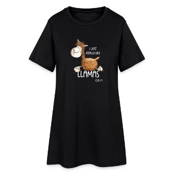 J’aime vraiment les lamas - Robe T-shirt Femme - noir - Devant