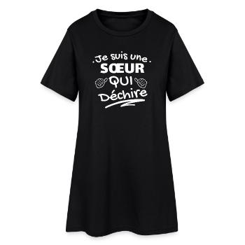 T-shirt Humour Fraternel Original - Robe T-shirt Femme - noir - Devant