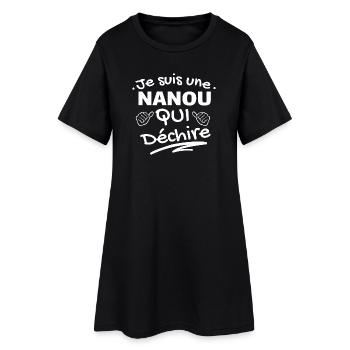 T-shirt Humor Nanou Qui Déchire - Robe T-shirt Femme - noir - Devant