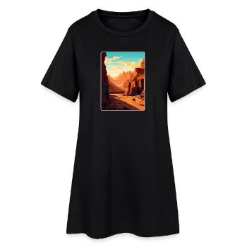 Petra Jordan Affiche de voyage Souvenir Carte Postale Peinture - Robe T-shirt Femme - noir - Devant