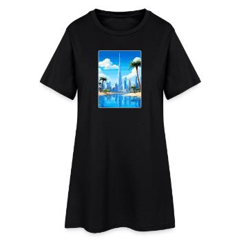 Dubaï Émirats arabes unis Affiche de voyage souvenir - Robe T-shirt Femme - noir - Devant