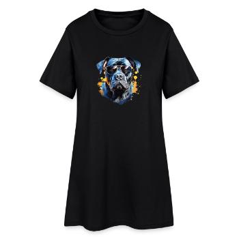 Cane Corso mit Sonnenbrille - Frauen T-Shirt-Kleid - Schwarz - Vorne