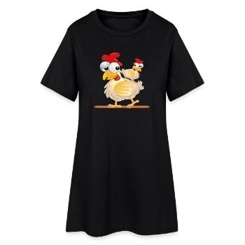 POULES COSTUMES COUPLES - Robe T-shirt Femme - noir - Devant