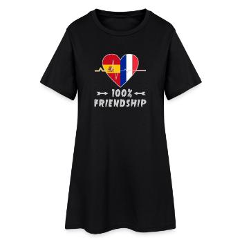 L'Espagne et la France : une amitié à 100 % - Robe T-shirt Femme - noir - Devant
