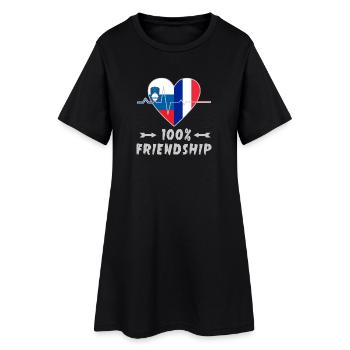 100 % amitié entre la Slovénie et la France - Robe T-shirt Femme - noir - Devant