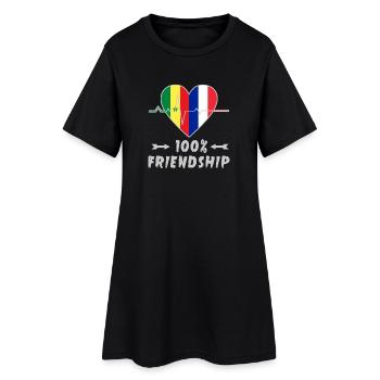 Senegal und Frankreich 100% Freundschaft - Frauen T-Shirt-Kleid - Schwarz - Vorne