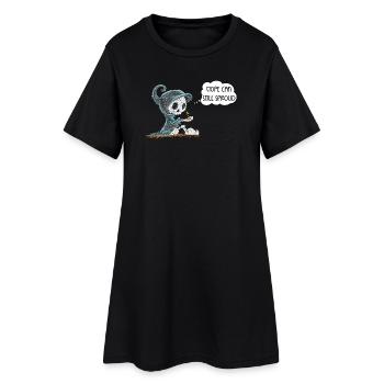 Skeleton Holding Plant Hope Emergence Saying - Women’s T-Shirt Dress - black - Front