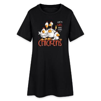 Juste une fille qui aime les poulets Fan de poulets de poulet - Robe T-shirt Femme - noir - Devant