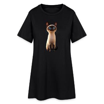Siamese Cat Siamese Cat Siamese Cat Siamese Cats - Women’s T-Shirt Dress - black - Front